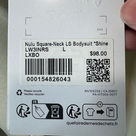 Lululemon Wundermost Square-Neck Long Sleeve Bodysuit Shine - Picture 7 of 9